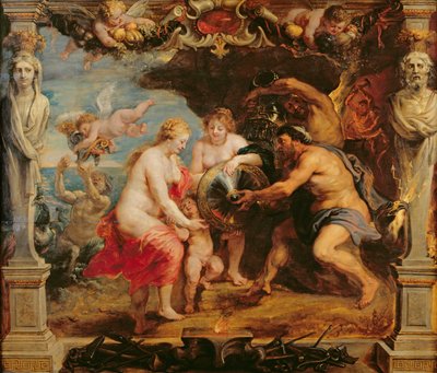 テティスはバルカンからアキレスの鎧を受け取った。 作： Peter Paul Rubens